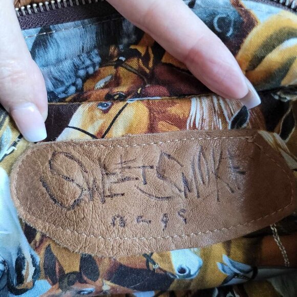 Handmade leather and cow hide bag with Turquoise stone, made by Sweet Smoke Bags - Picture 2 of 15